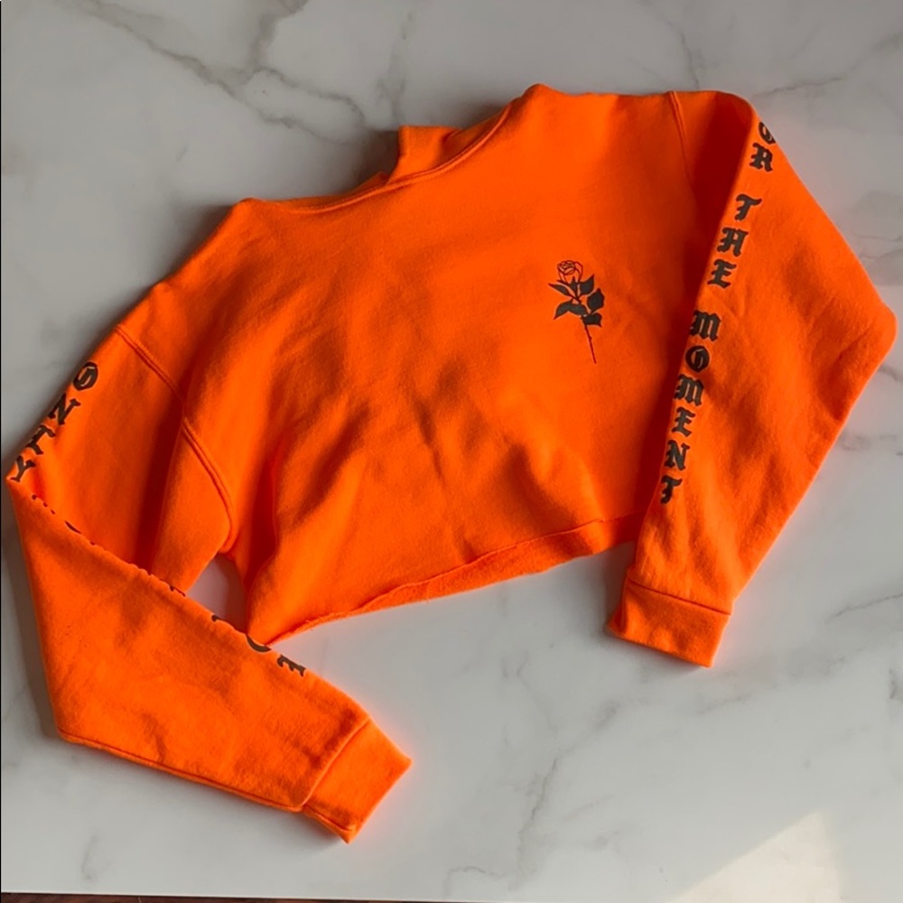 Only loved you crop hooded sweatshirt